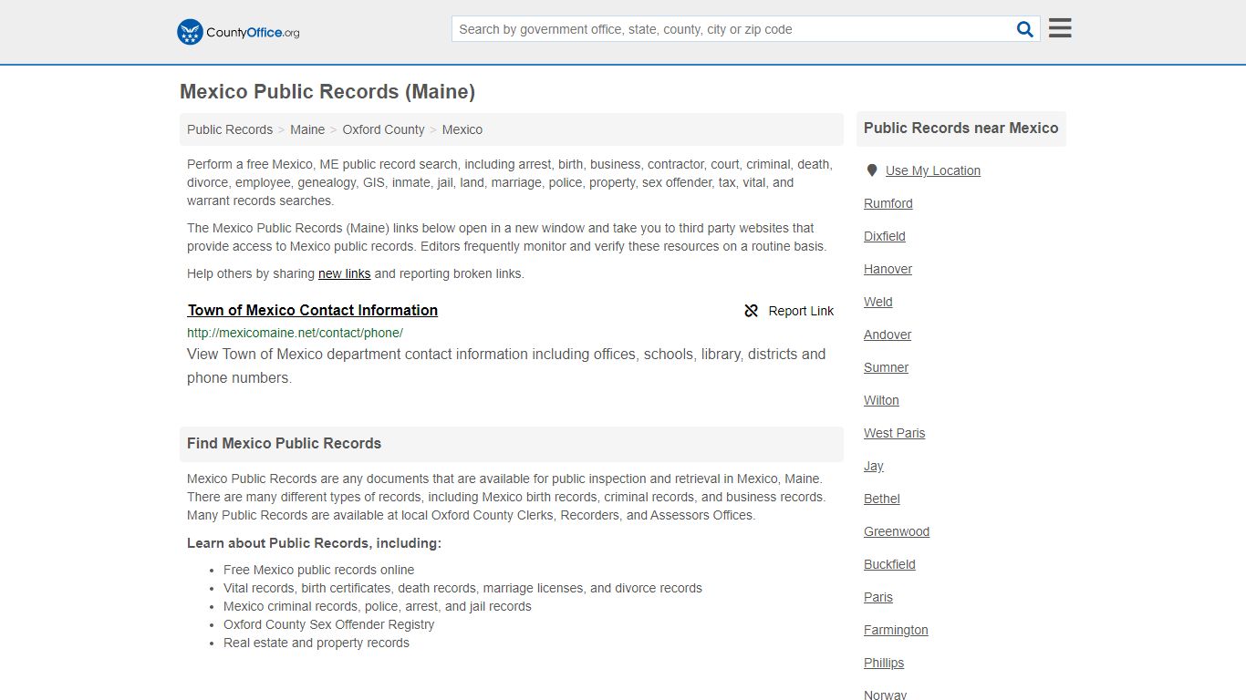 Public Records - Mexico, ME (Business, Criminal, GIS ...